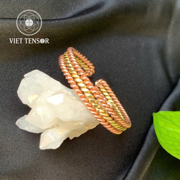 Double Twist Bracelet with Gold Copper Thread