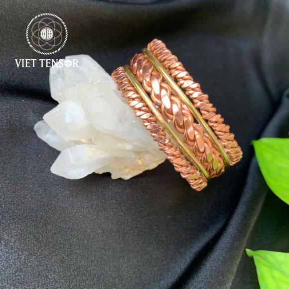 4 Twist Bracelet with Gold Copper Thread