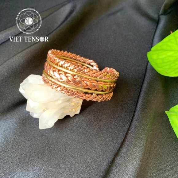 4 Twist Bracelet with Gold Copper Thread