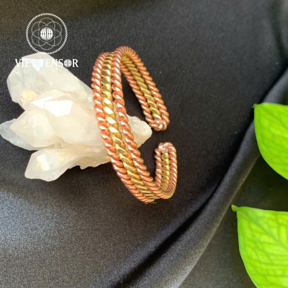 Double Twist Bracelet with Gold Copper Thread